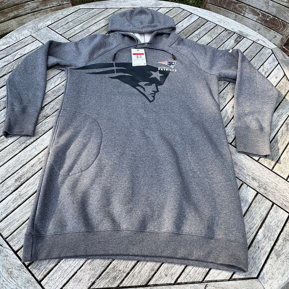 Nike Womens New England Patriots Hooded Sweatshirt Size Large Extra Long New - Picture 1 of 11